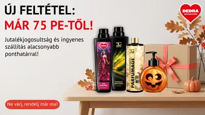Nagyszerű hírek októberre: már 75 PE-től jár a jutalék és az ingyenes szállítás!